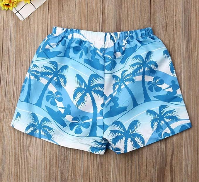 Blue Tropical Toddler Boy Swim Shorts: 6-12 Months
