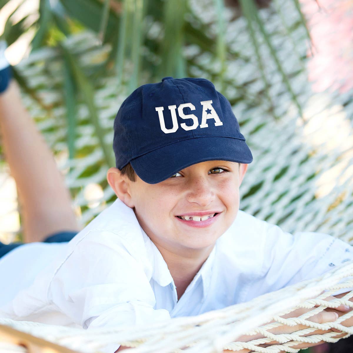 Motif Embroidered Navy Kids' Cap: Crab