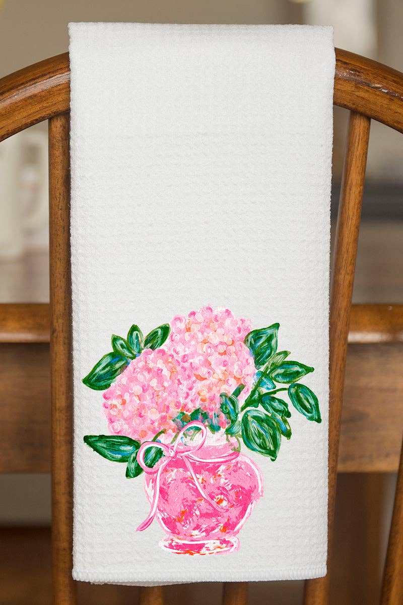 Blush Blossom Waffle Kitchen Towel