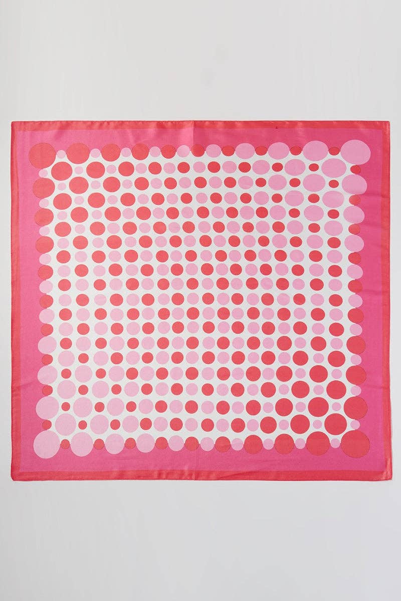 Forward Motion Pink Dots Square Satin Scarf