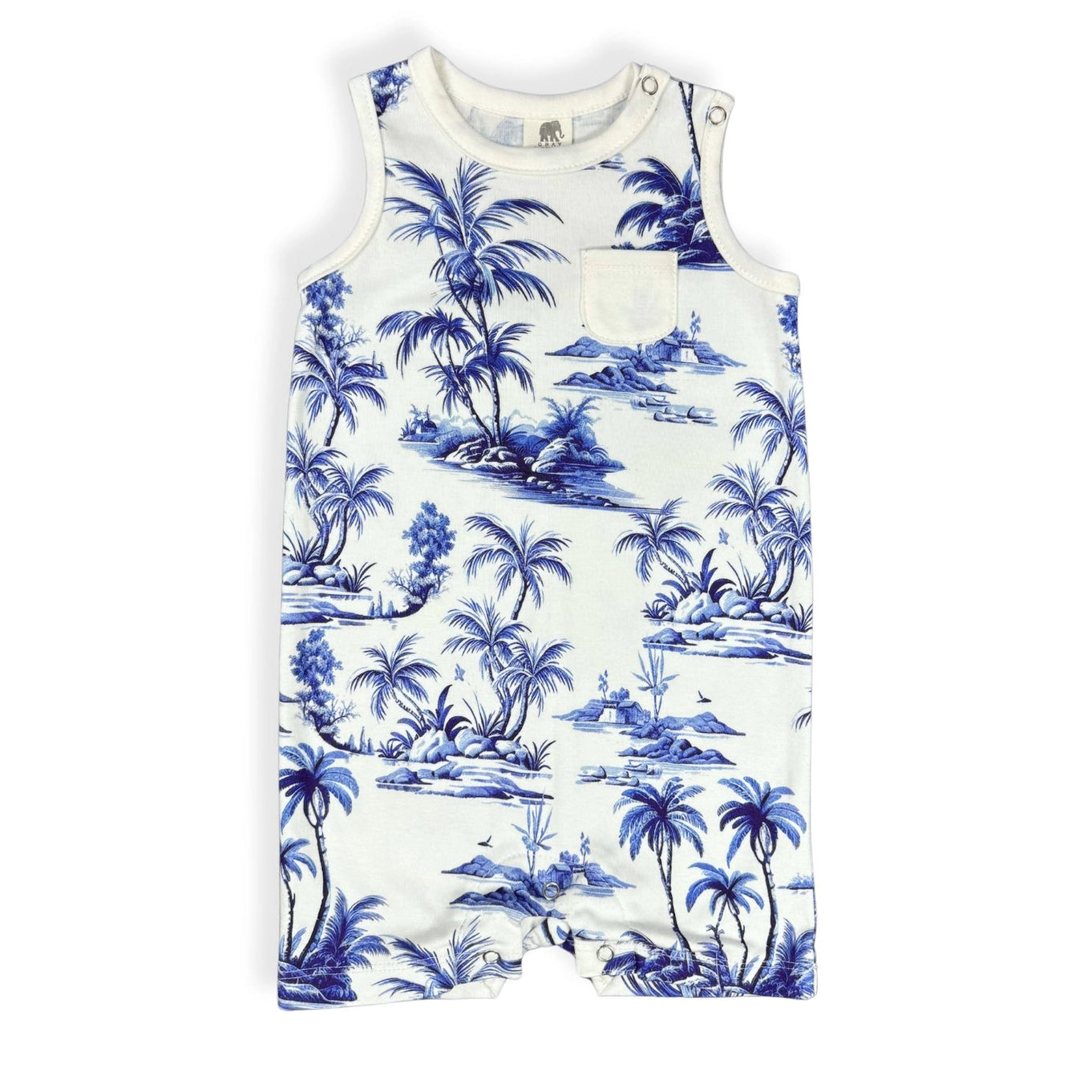 Baby Tank Romper - Tropical Toile