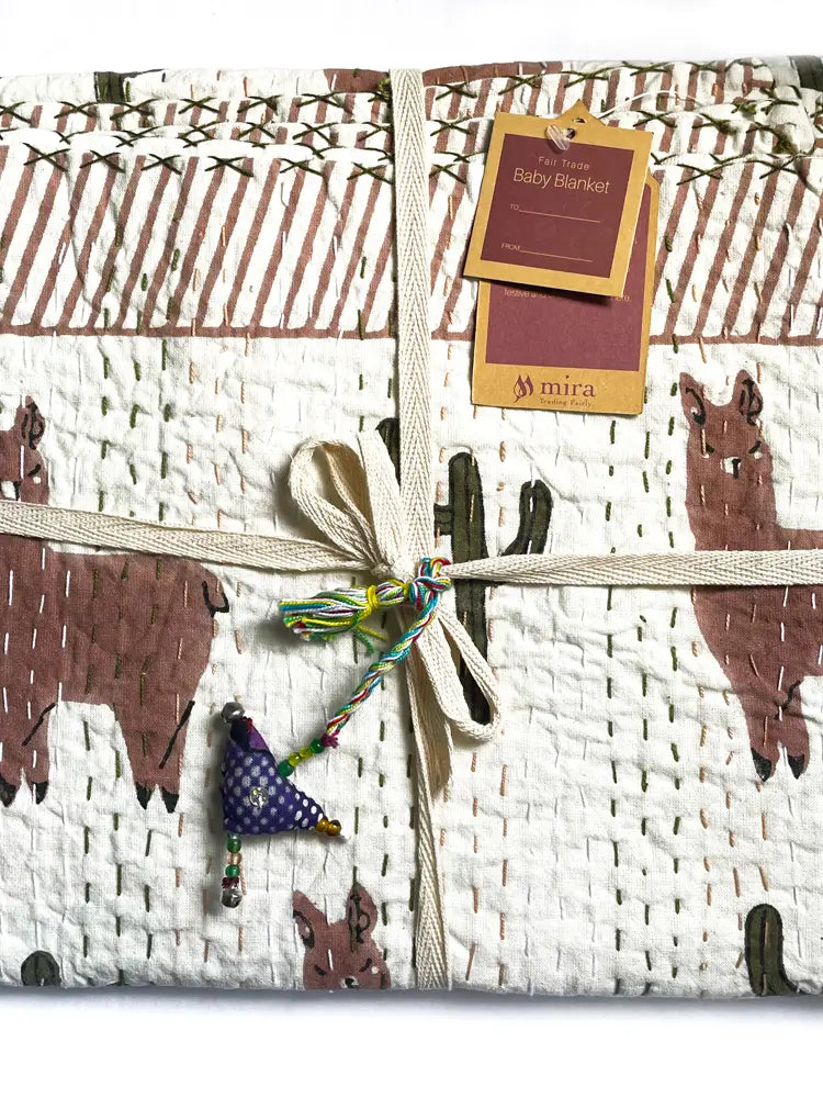 Block Printed Kantha Blanket