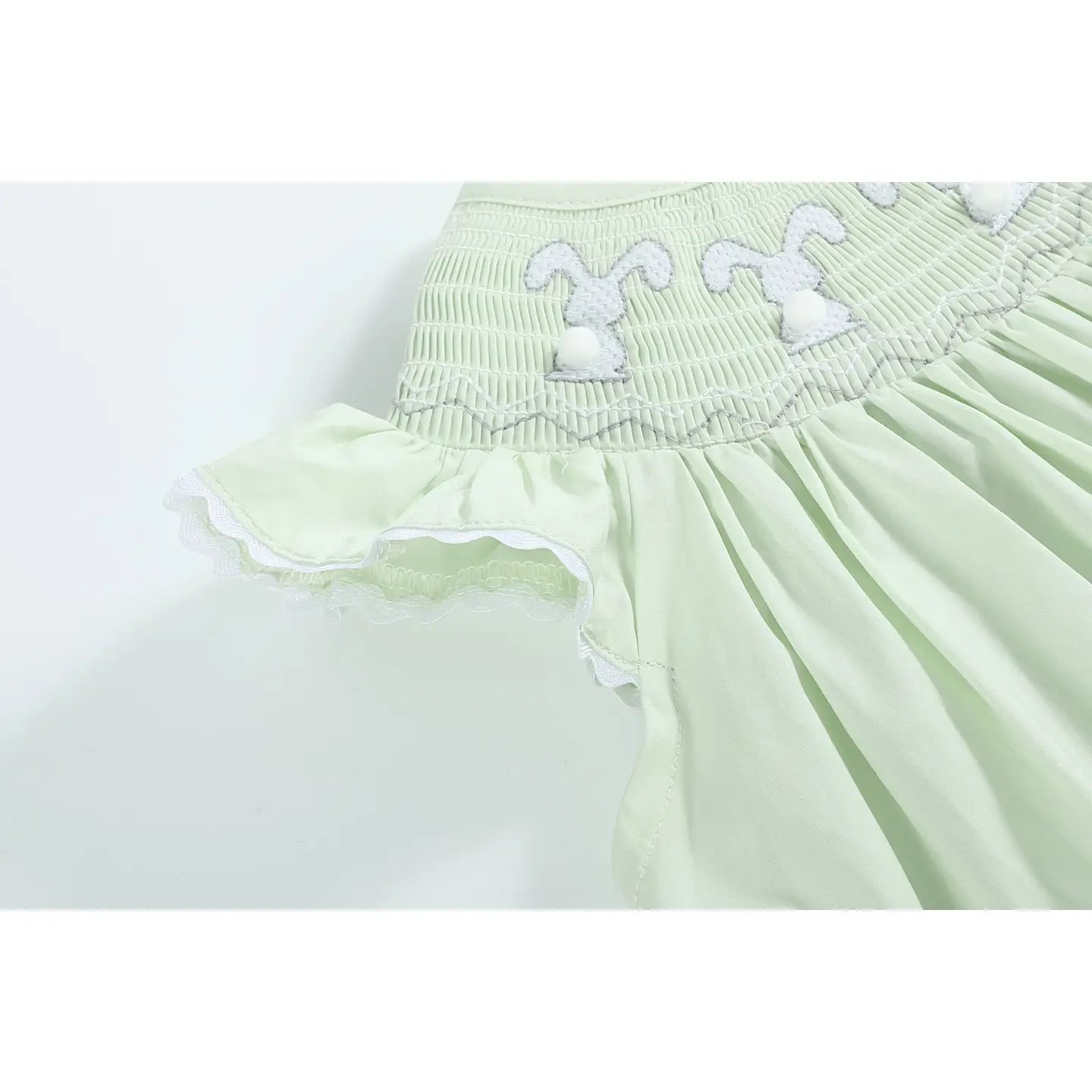 Honeydew Bunny Smocked Bishop Dress