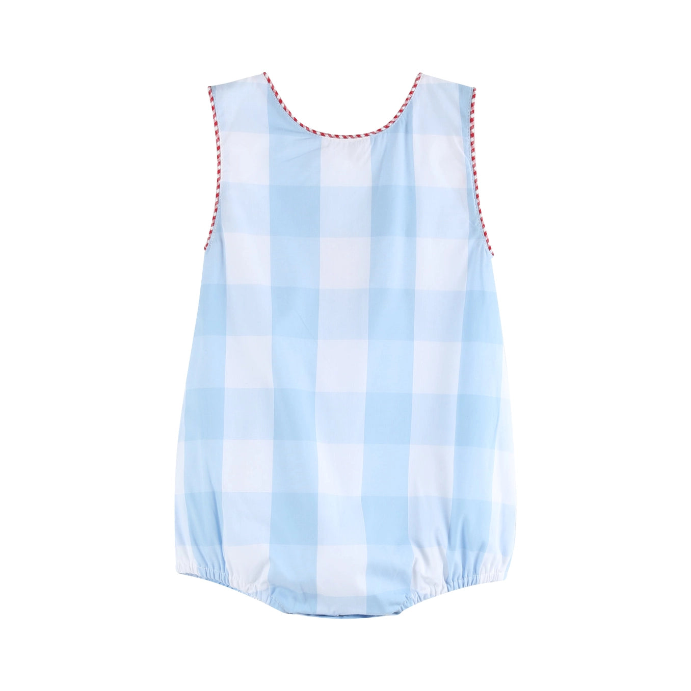 Light Blue Gingham American Flag Romper