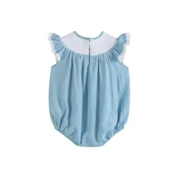 Swan Smocked Flutter Romper