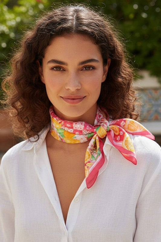 Citrus Club Pink Square Satin Scarf