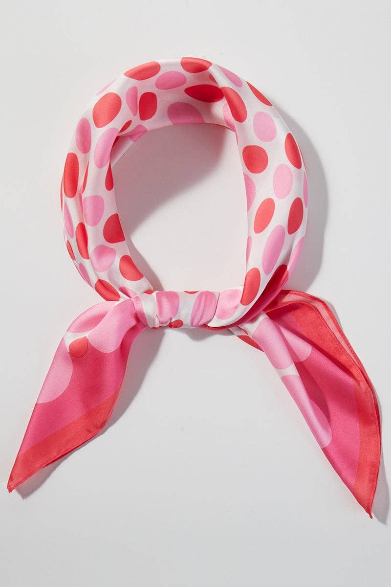 Forward Motion Pink Dots Square Satin Scarf