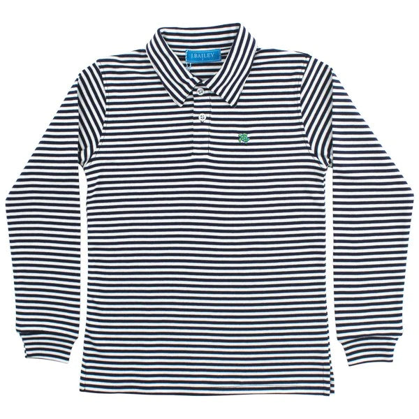 Bailey L/S STRIPED POLO-NAVY/WHITE