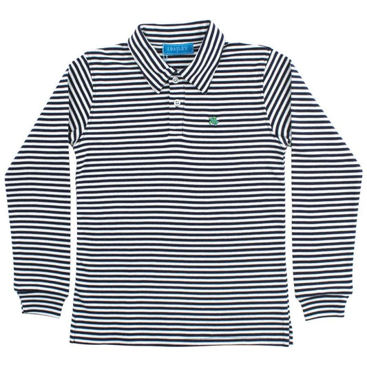 Bailey L/S STRIPED POLO-NAVY/WHITE