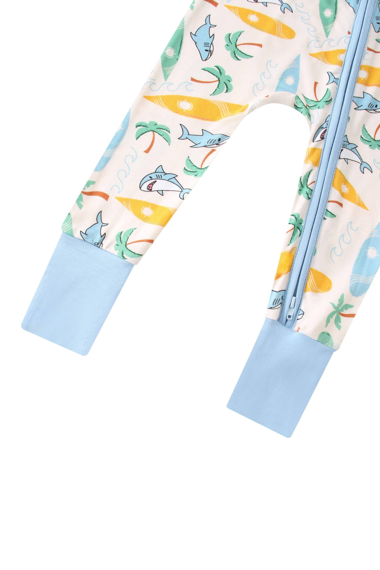 Posh TOT Surf's Up Bamboo Baby Convertible Zippy Romper: 3-6M