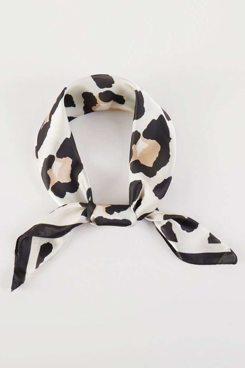Wild & Free Beige Square Satin Scarf
