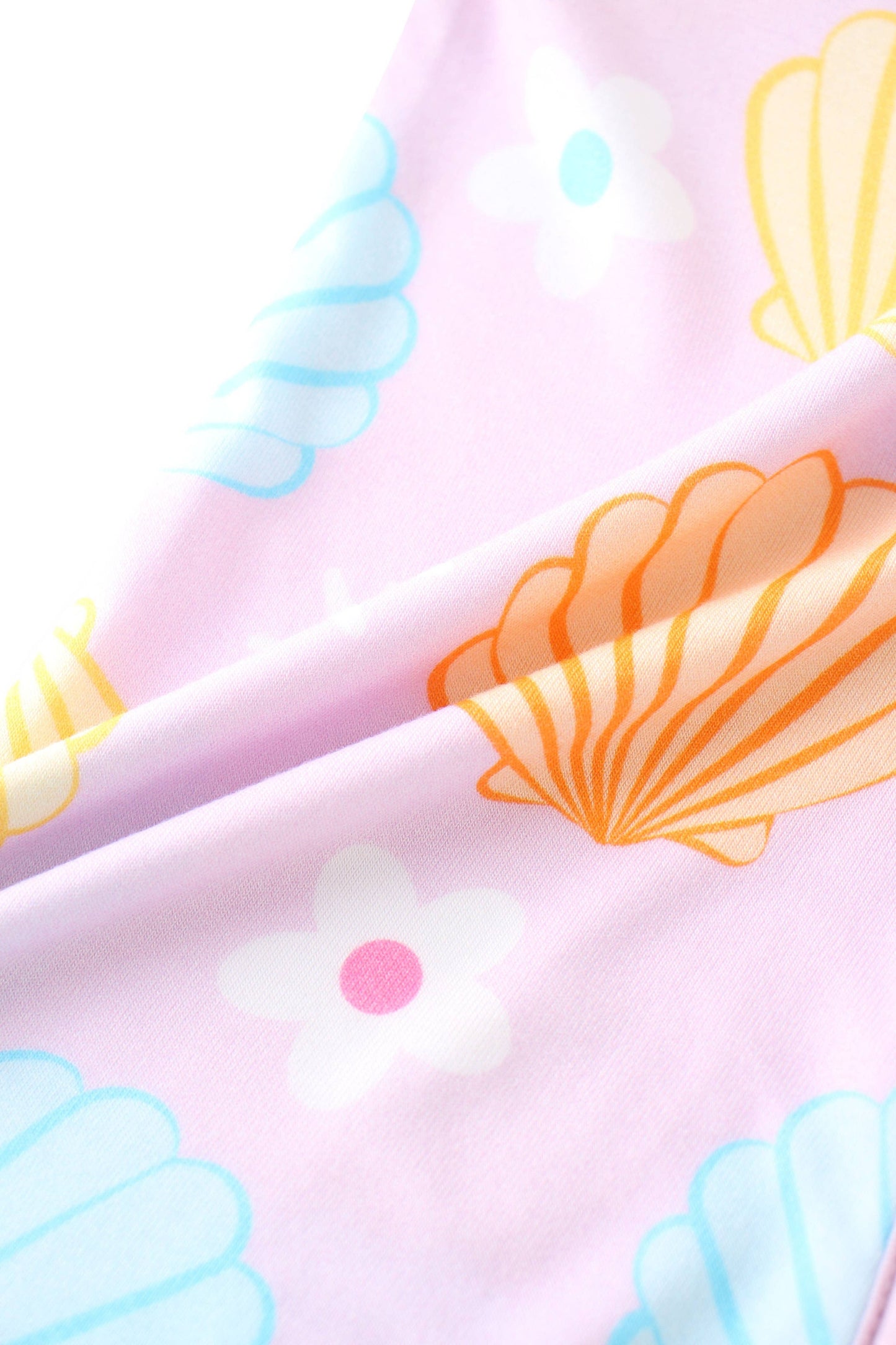 Posh TOT Pastel Seashell Bamboo Baby Convertible Zippy Romper: 18-24M
