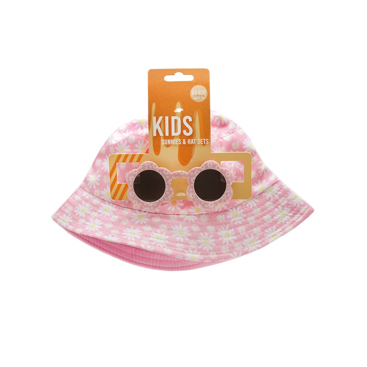 Kids Sunglasses Girls Round with Bucket Hat New Flower Cute
