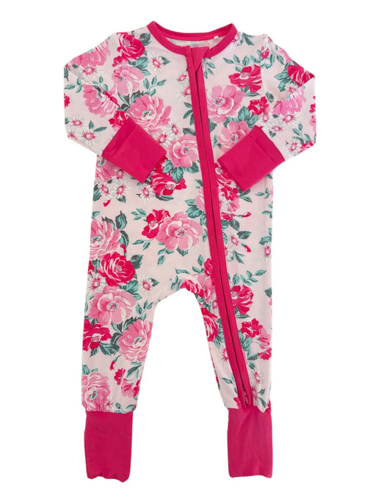2-Way Zip Romper, Pink Splendor