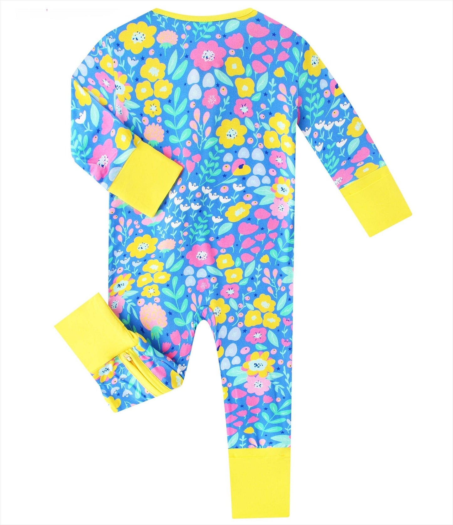 Posh TOT Sunny Blooms Bamboo Baby Convertible Zippy Romper: 18-24M