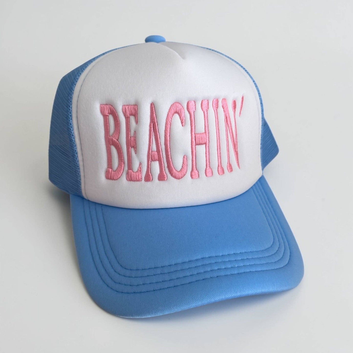 Beach hat embroidered, great vacation or Summer hat: Multi-Colored