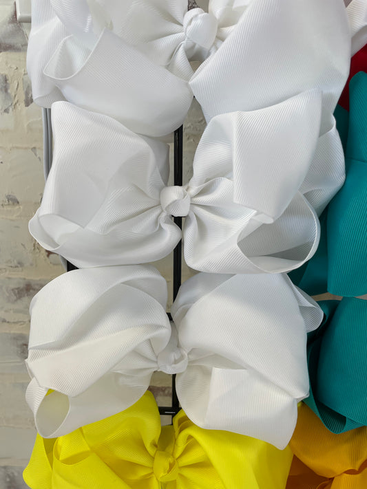 Double Stack 8" Solid Hair Bow Aligator Clip