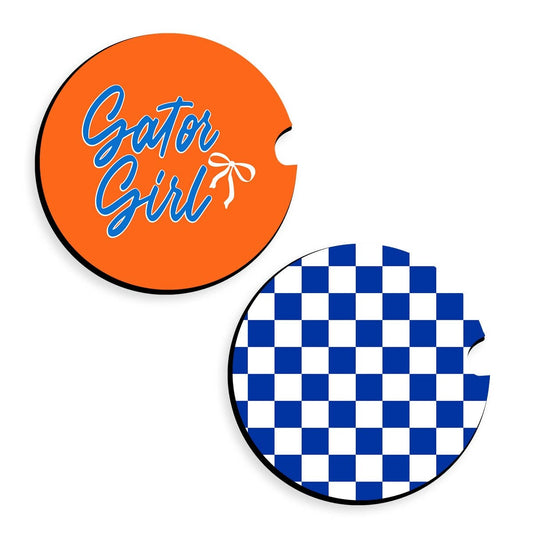 Florida Gator Girl Car Coaster Set