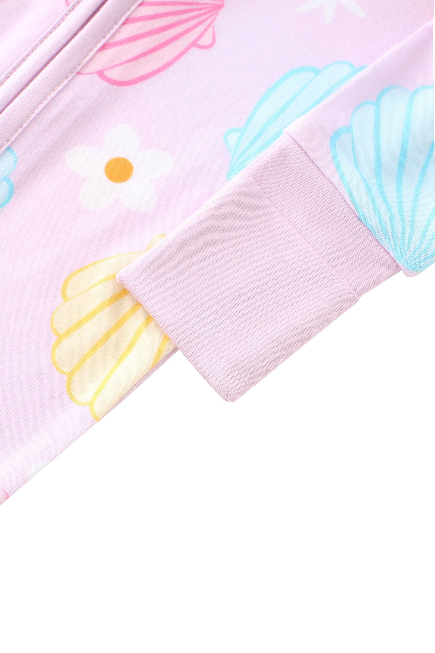 Posh TOT Pastel Seashell Bamboo Baby Convertible Zippy Romper: 18-24M