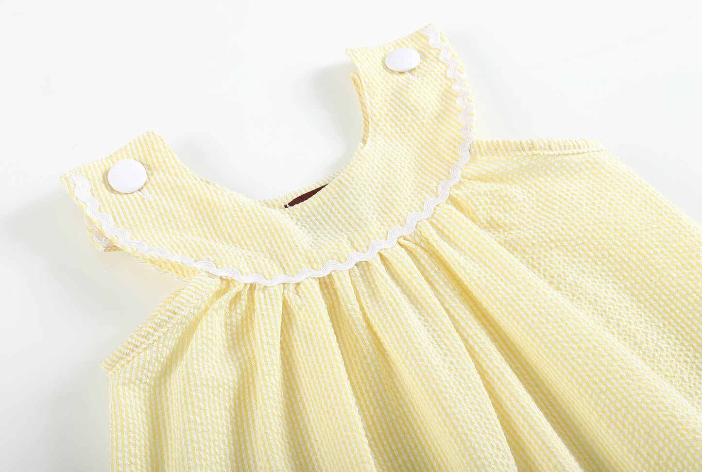 Special Purchase - Pastel Yellow Seersucker Baby Yoke Dress