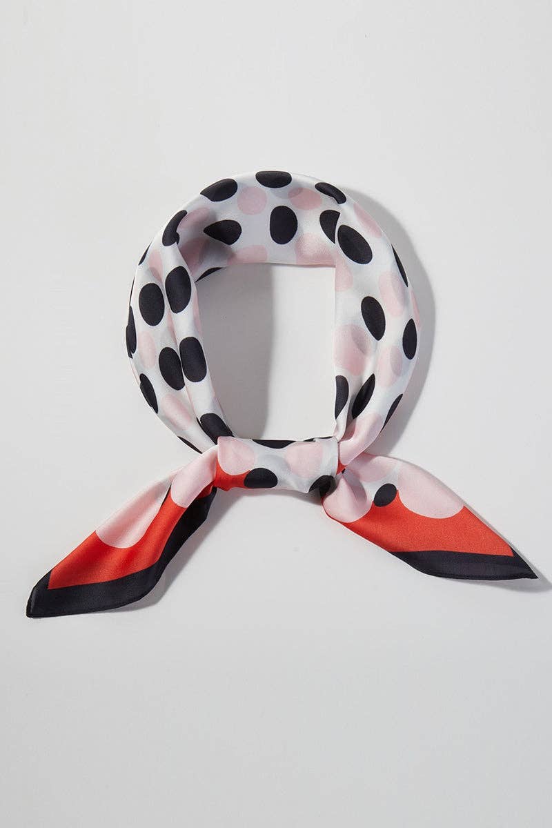 Forward Motion Red Dots Square Satin Scarf