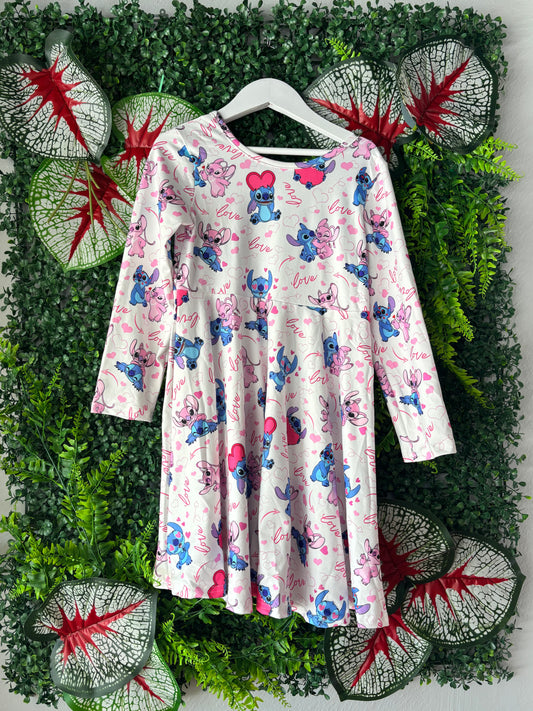 Leo and Stitch Sweetheart Dress: 7 years old