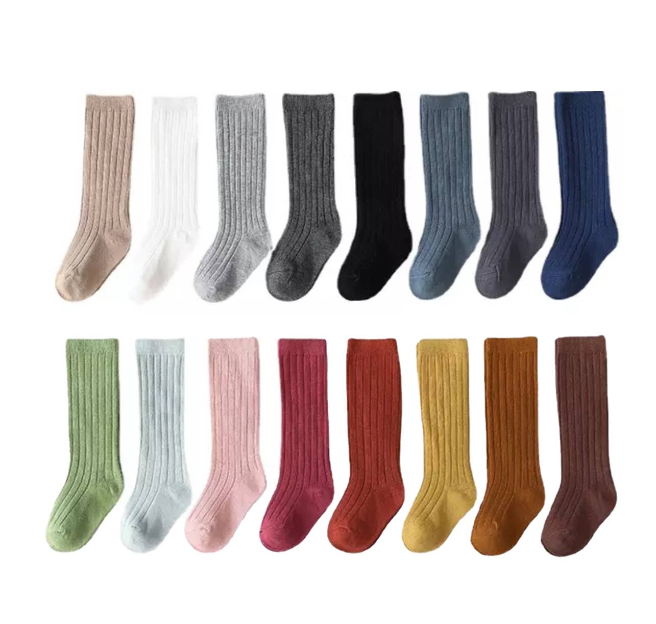 Baby Kids knee high socks Ribbed long Dressy knit socks