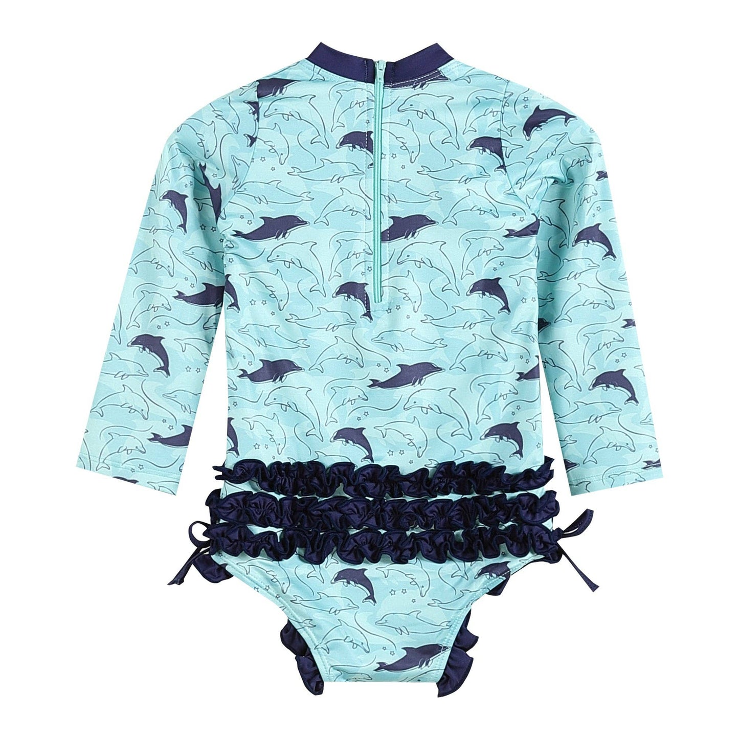 Dolphin Long Sleeve Ruffle Swimsuit