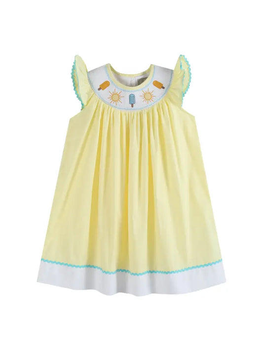 Yellow Popsicle Smocked Bishop Dress