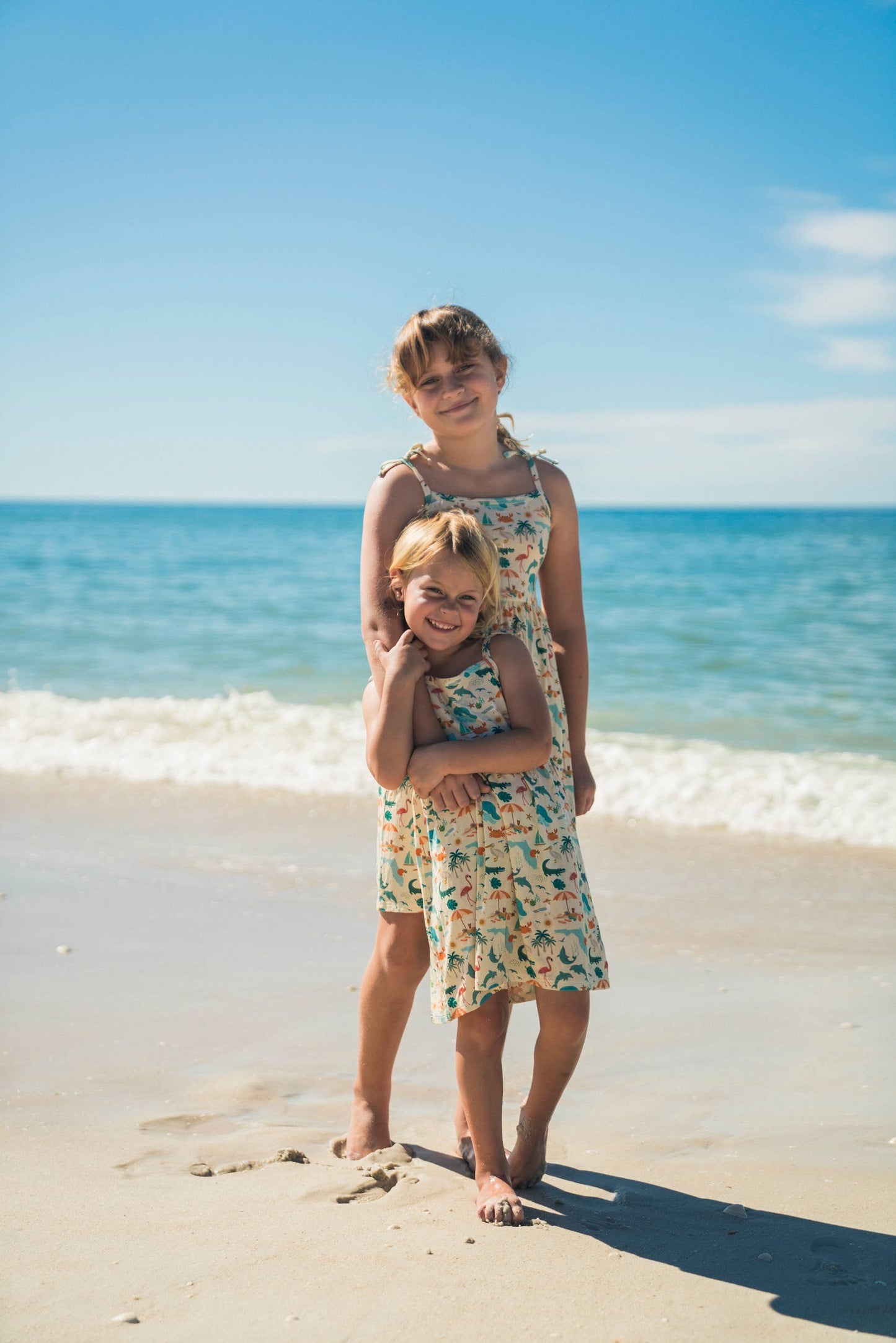 Explore Florida Souvenir Bamboo Kids Sundress: Beige/Multi / 12-18M