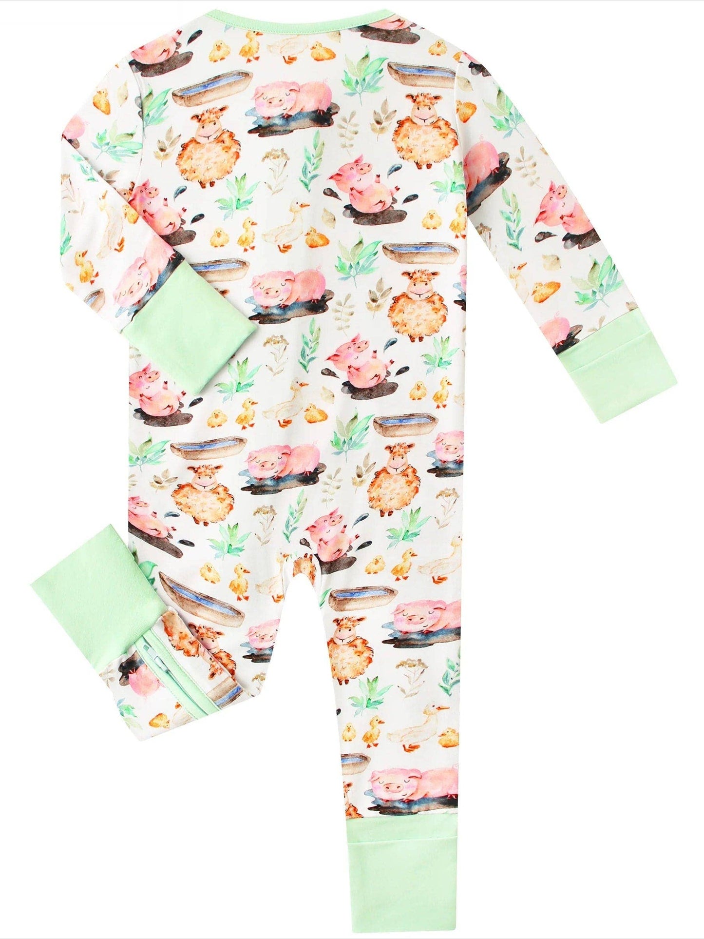 Posh TOT Farmyard Fun Bamboo Baby Convertible Zippy Romper: 18-24M