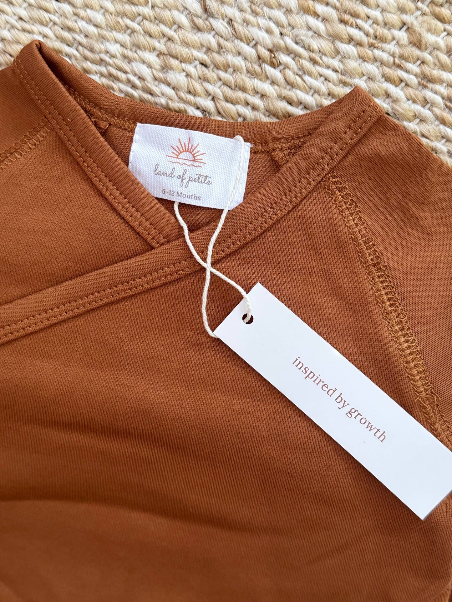 Unisex Long Sleeve Onesie- Solid Brown (branded)