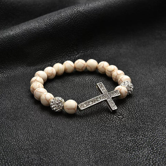 Cute Beaded Rhinestone Bracelet for Stackable Sets.