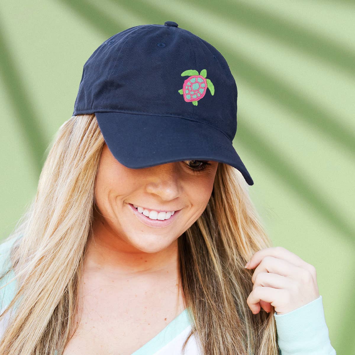 Multicolor Turtle Cap: White