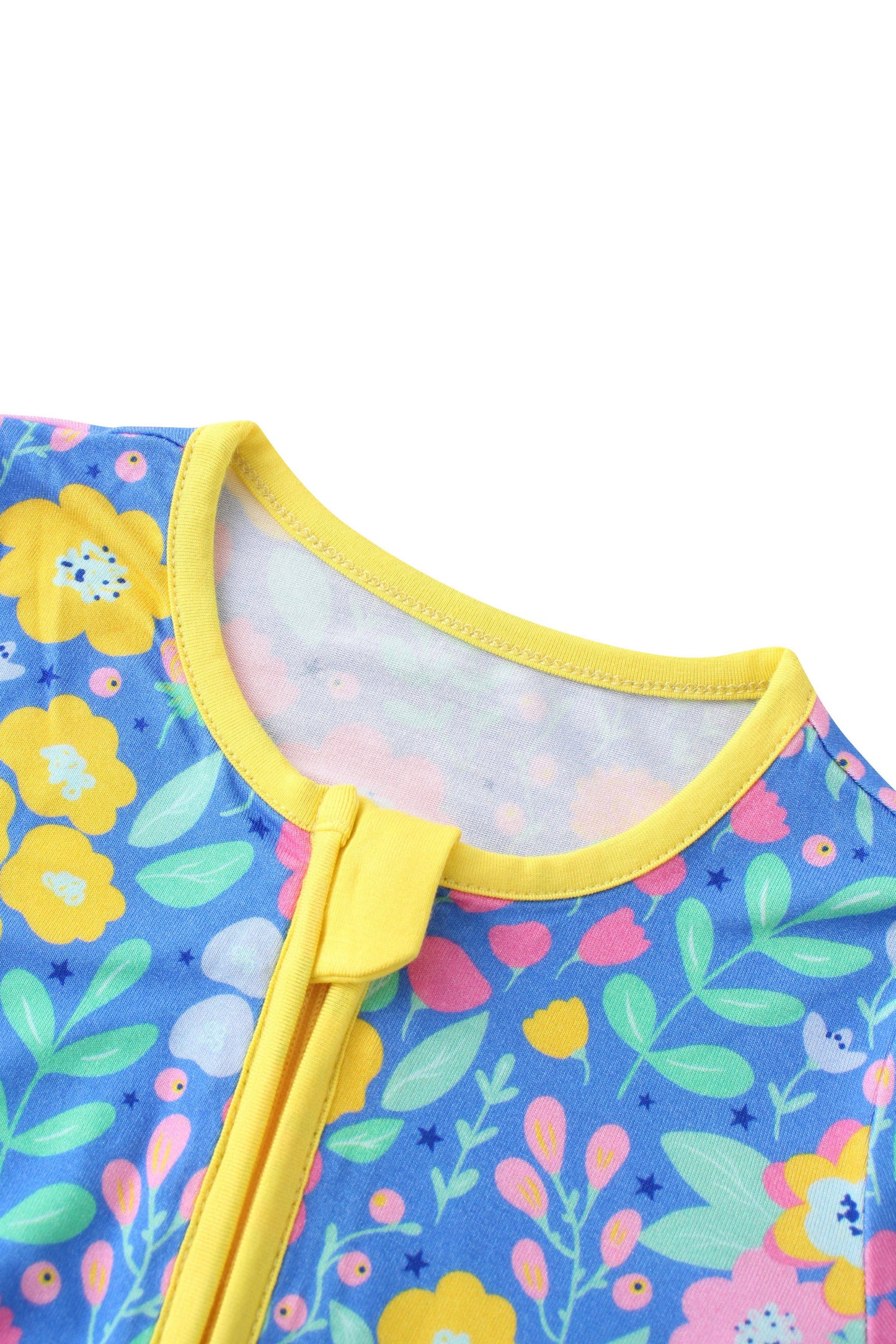 Posh TOT Sunny Blooms Bamboo Baby Convertible Zippy Romper: 6-12M