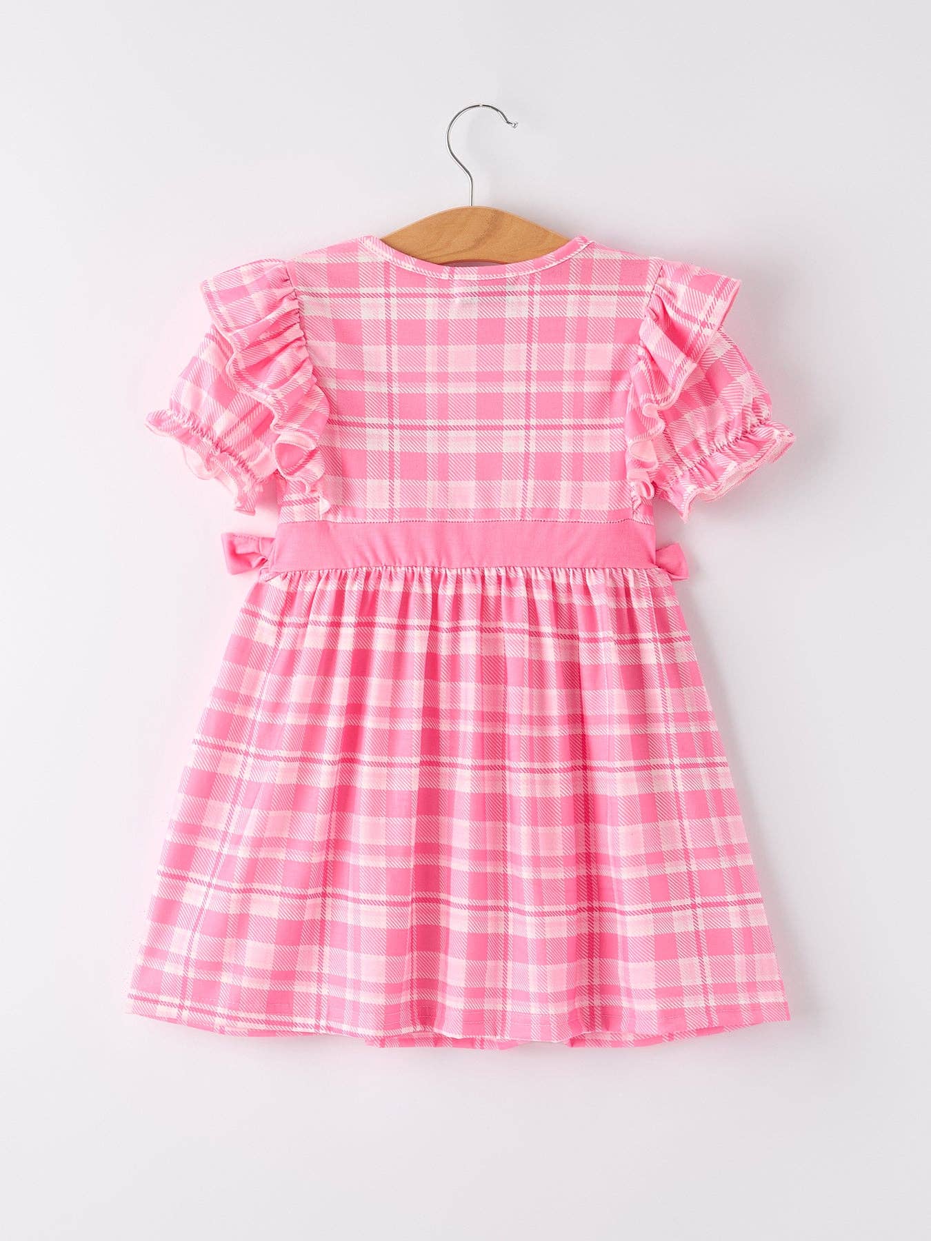 Pink Plaid Smocked Church Christ Bishop Christening Dress: 6