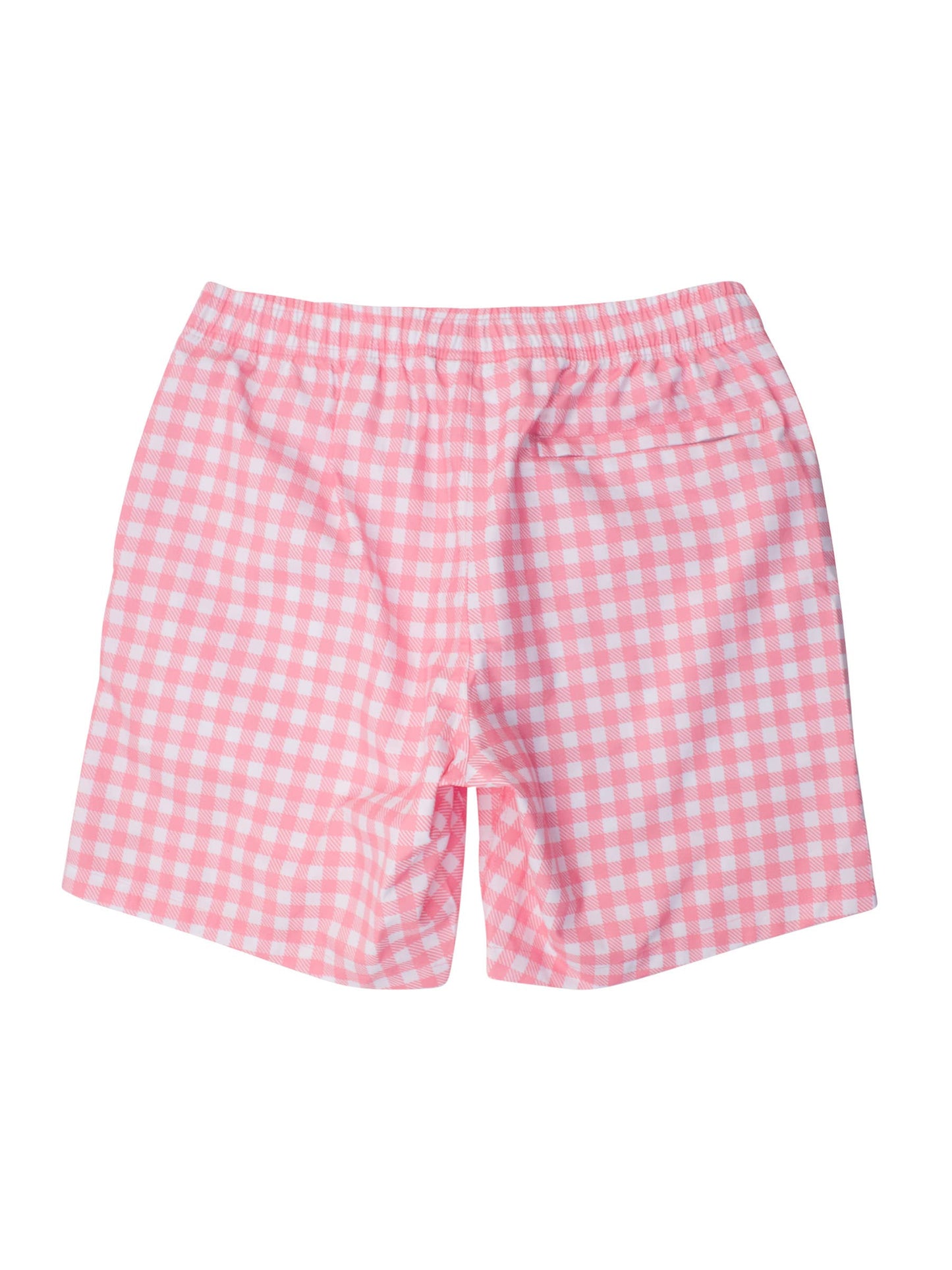 Men's Bubblegum Gingham Swim Trunks: Pink / Men's S