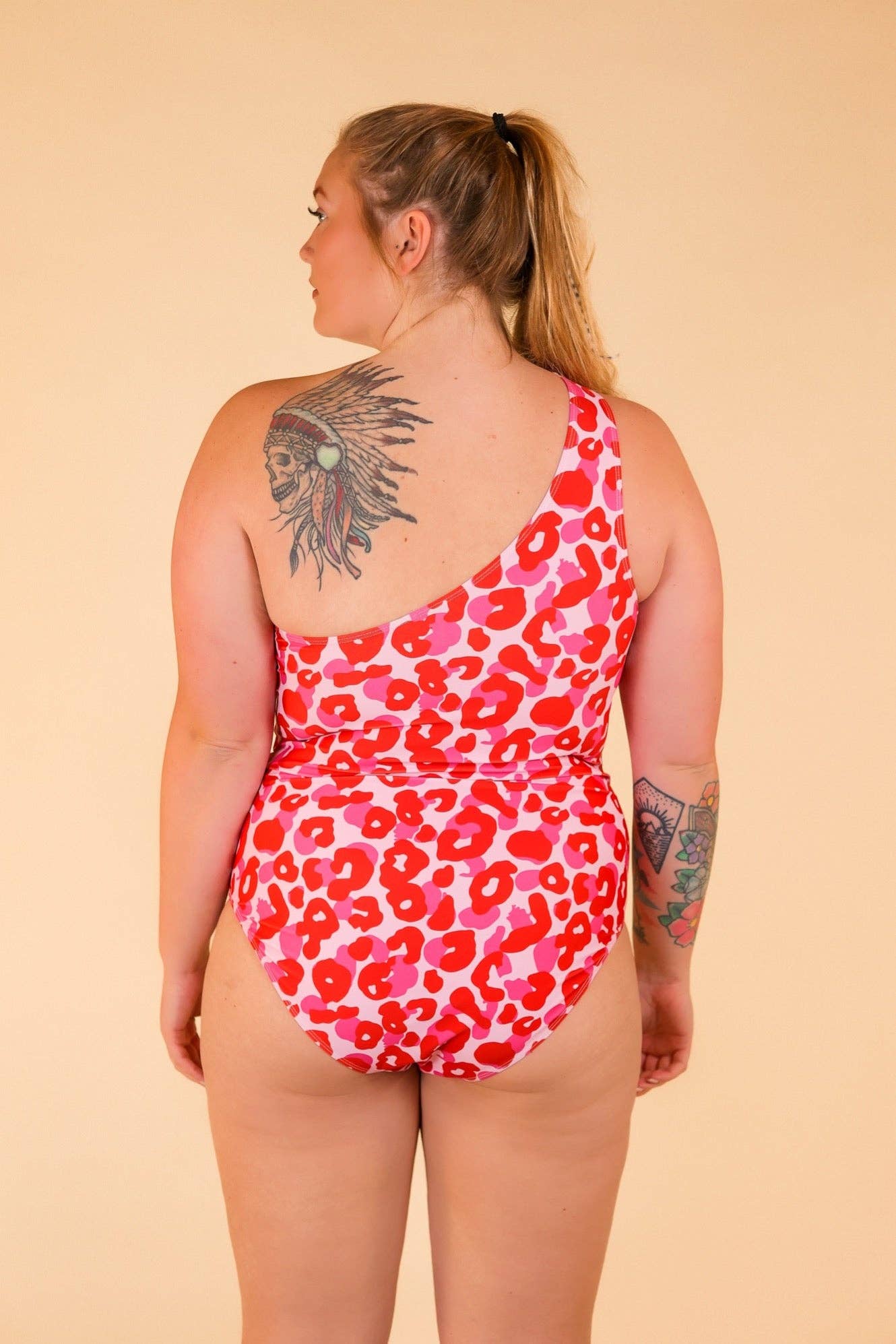 The Victoria Pink and Red Leopard One Piece: Multi / Small