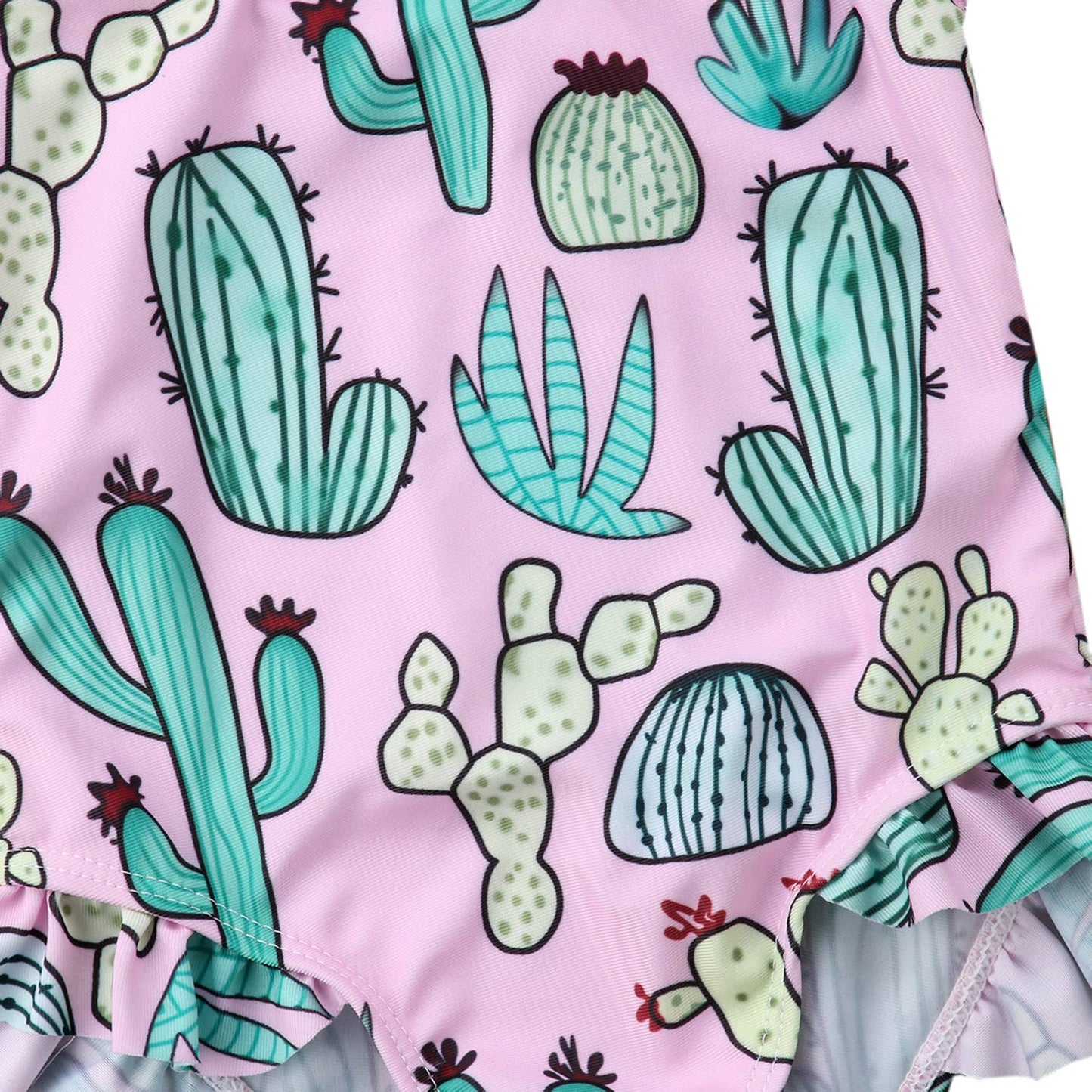 Cactus One-Piece Baby Girl Swimsuit & Headband: 1-2T