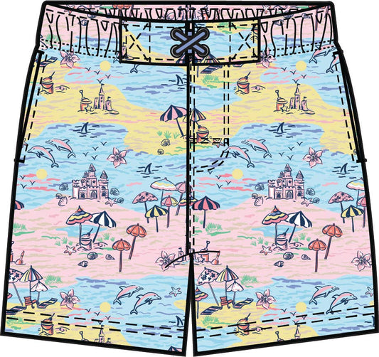 Men's Beach Day Performance Hybrid Swim Trunks: Multi-Color / Men's XXL