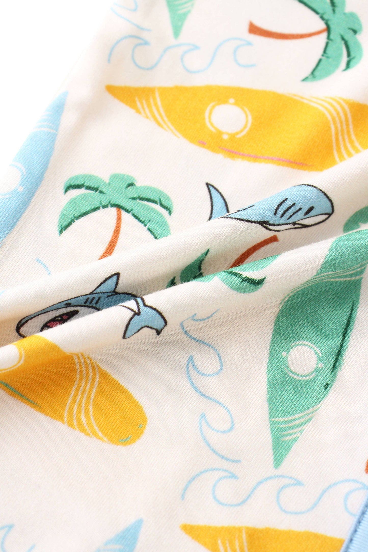 Posh TOT Surf's Up Bamboo Baby Convertible Zippy Romper: 3-6M