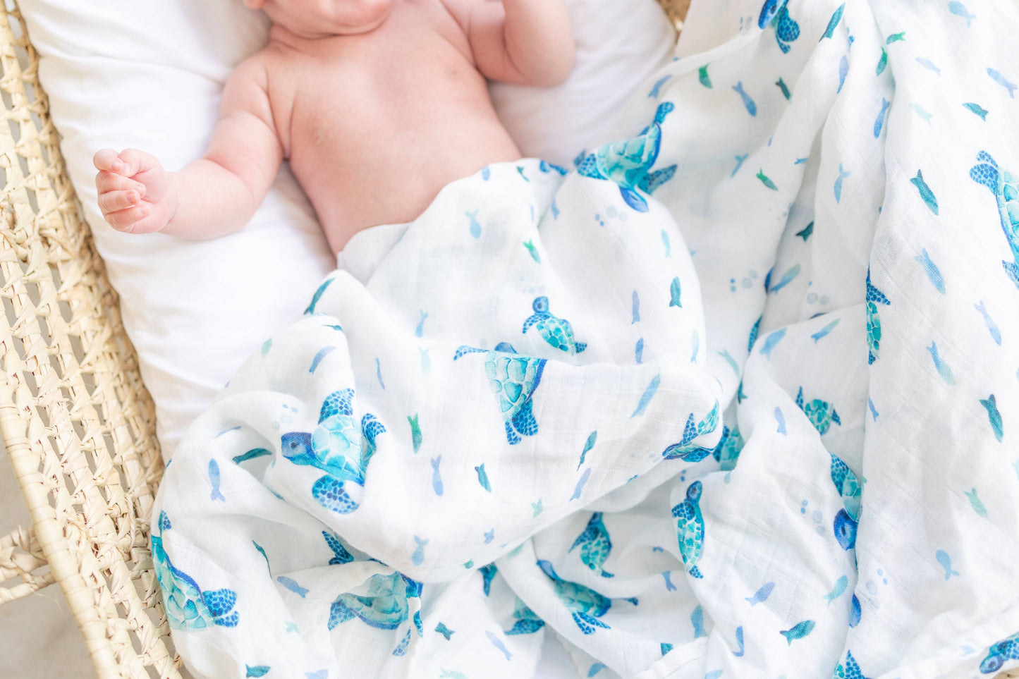 Sea Turtle Muslin Swaddle