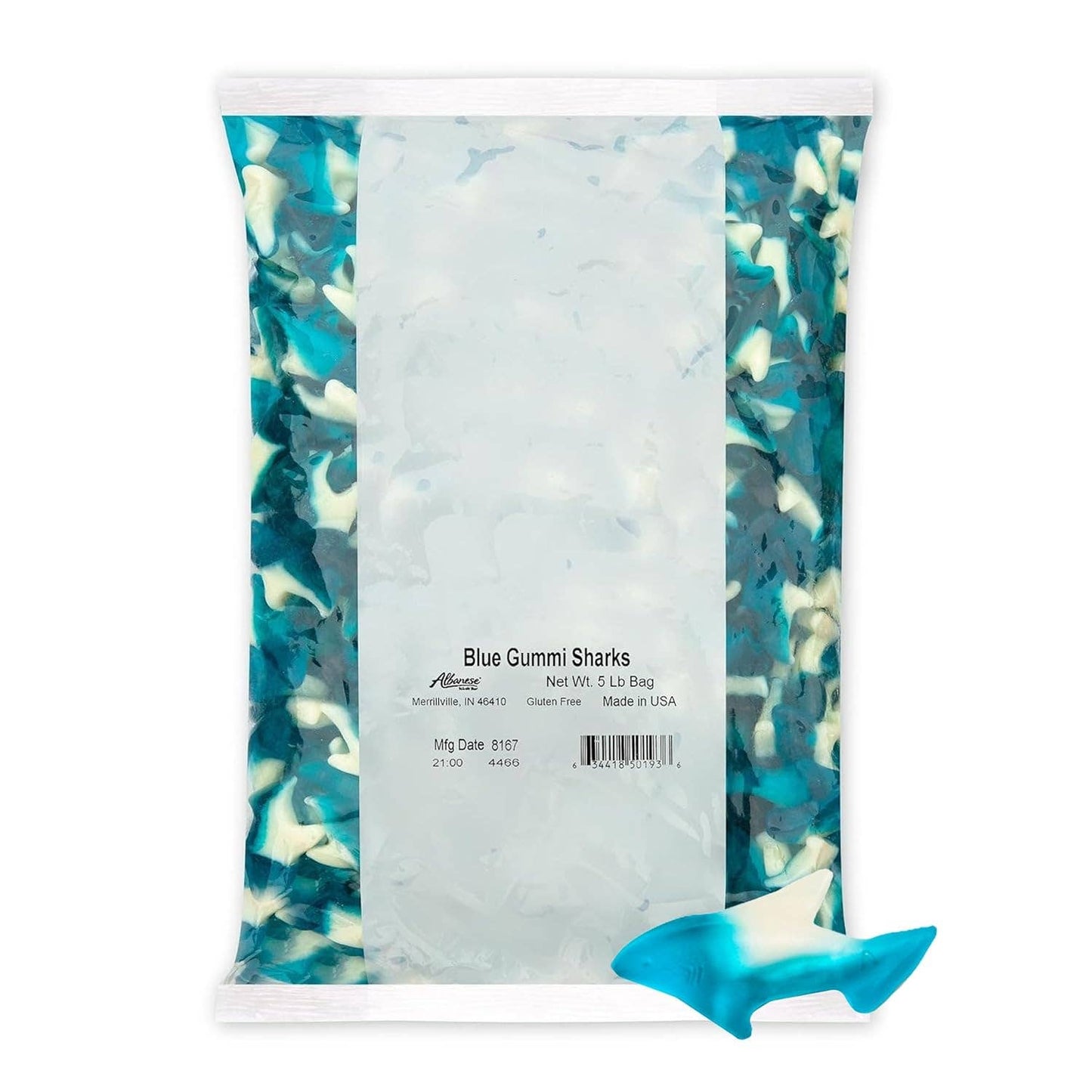 Albanese Blue Gummi Sharks 5 pound bag