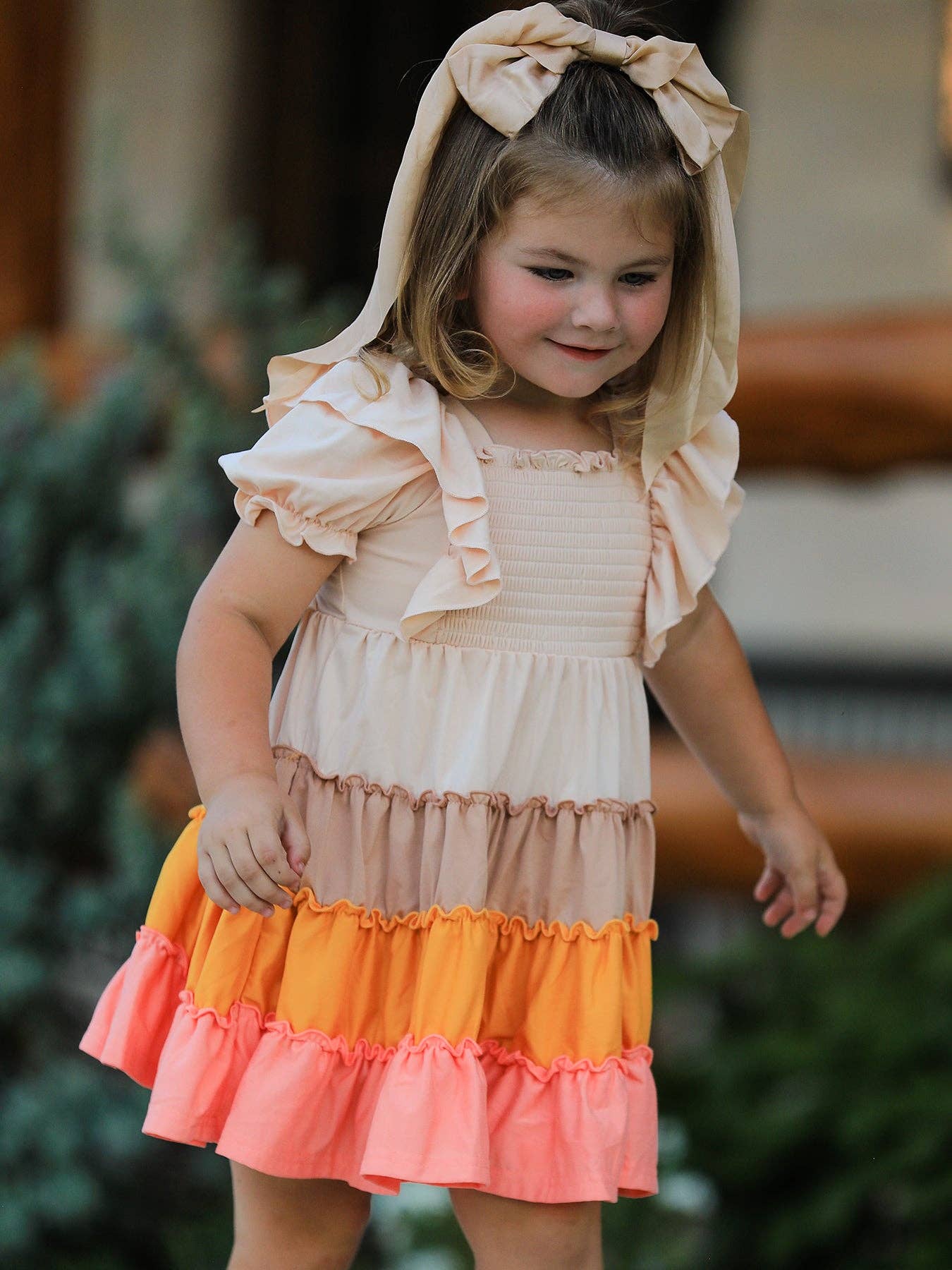 Fall Bohemian Style Toddler Girl Dress with Ruffles: 2