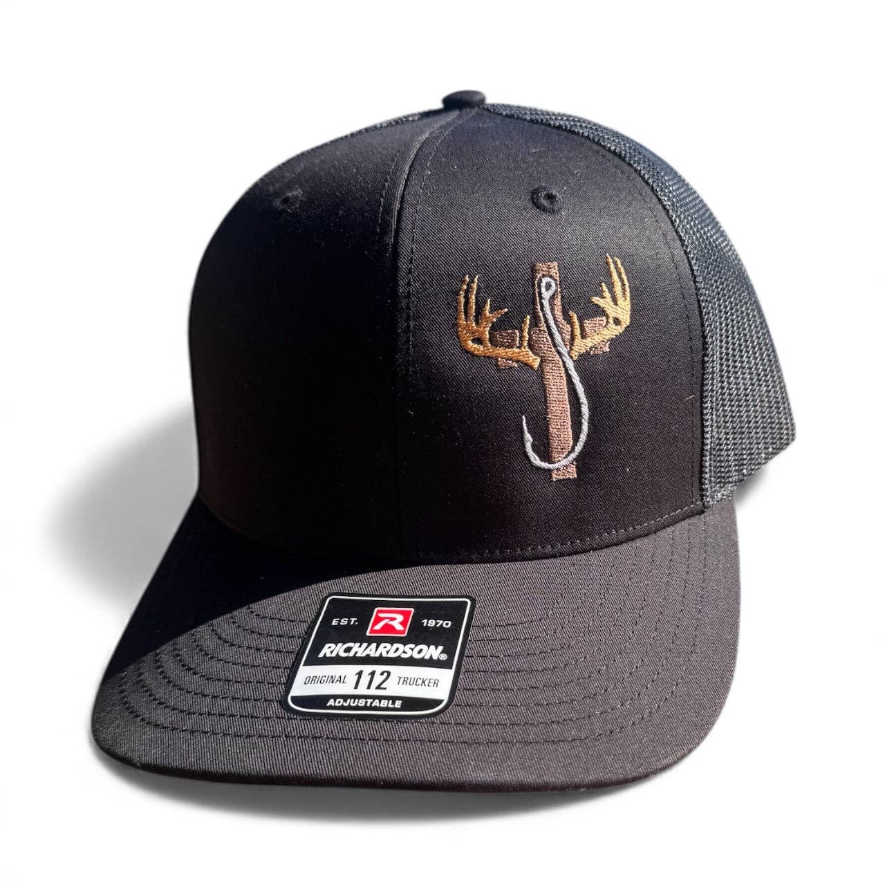 Hunters cross, Christian fisherman, outdoorsman hat, embroidered