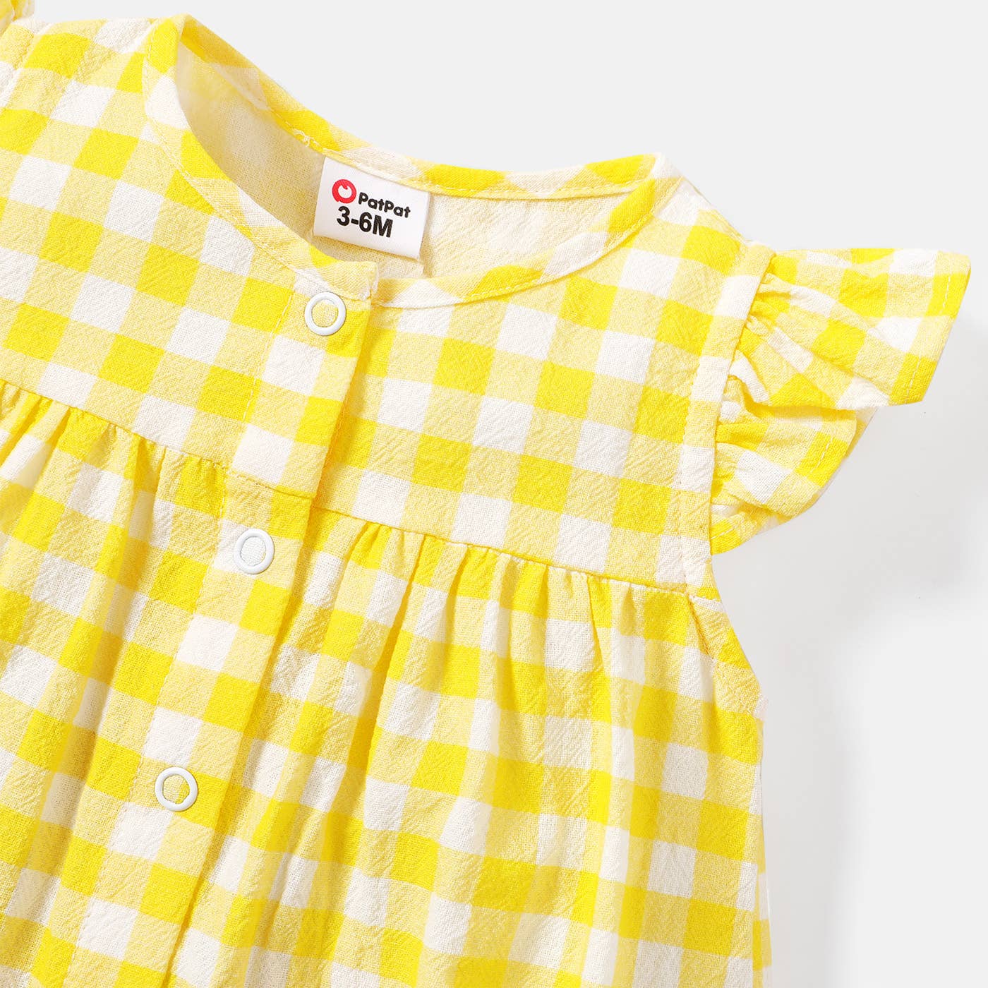 Baby Girl Gingham or Allover LemonFlutter-sleeve Romper