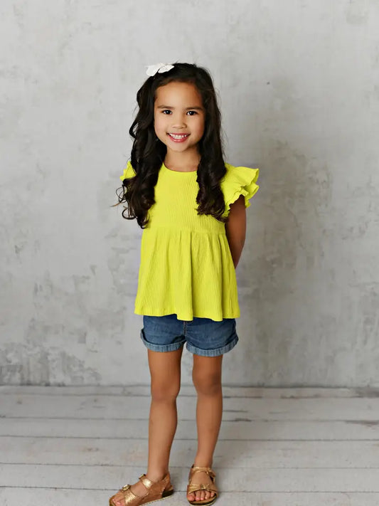 Fluorescent Double Ruffle Shirt