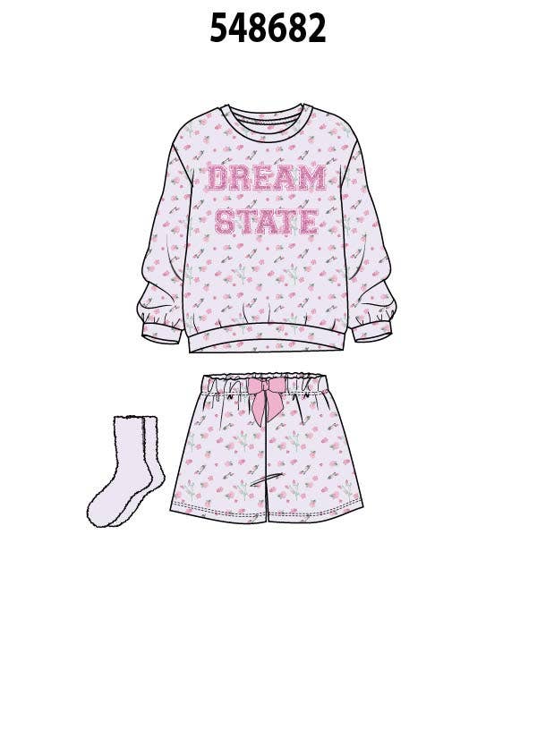 Sleep On It Girls Pajama Short Set, Dream State Floral