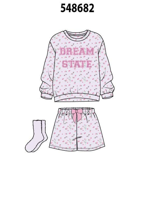 Sleep On It Girls Pajama Short Set, Dream State Floral