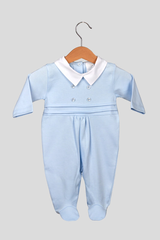 Baby Boy Buttons Cotton Babygrow